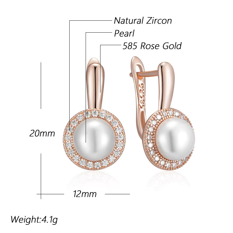 Kinel Tropfenohrringe, 585 Roségold, Zirkon, Damen - Bild 2