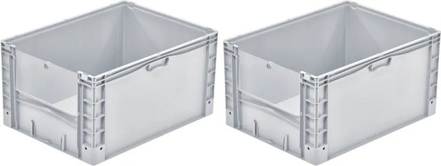 PROREGAL SparSet 2x Euro-Norm Großbehälter Insight Cover Grau, H x B x T: 42 x 60 x 80 cm - Bild 1