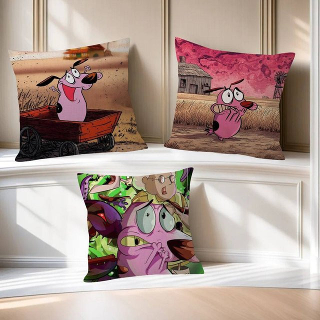 Beast Kingdom Kissenbezug Courage the Cowardly Dog Motiv, Mehrfarbig, 30 x 30 cm - Bild 1