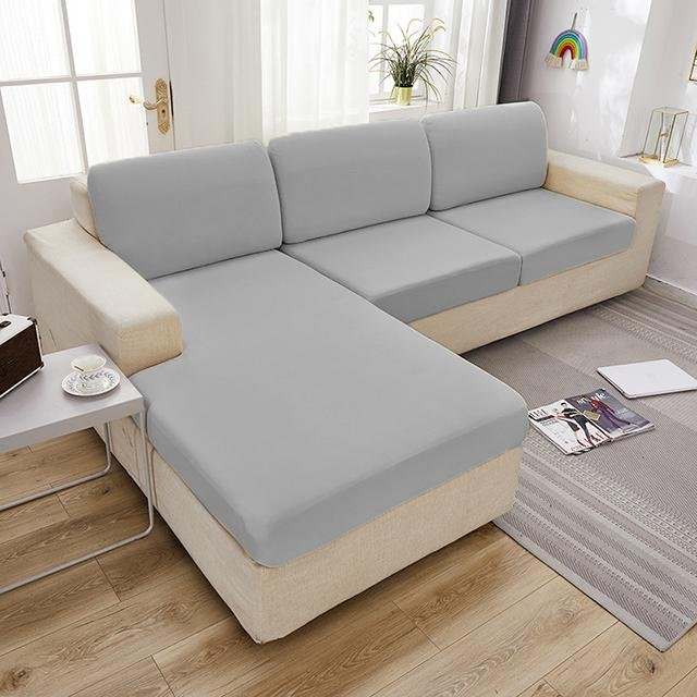 Elastische Sofakissenbezüge von airldianer in Grau aus Polyester mit rutschfestem Design - Bild 1