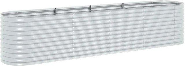vidaXL Garten-Hochbeet aus verzinktem Stahl in Silber, B/T/H: 400 x 80 x 81 cm - Bild 1