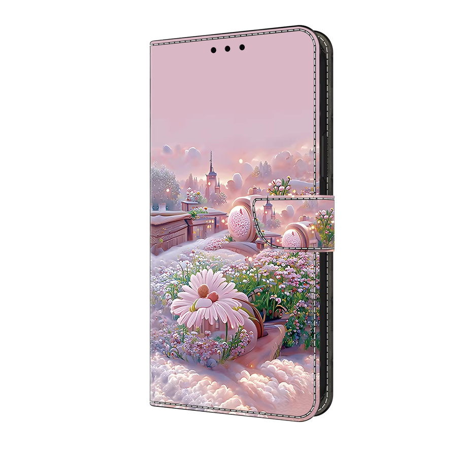 Gemalte magnetische Leder-Klapphülle als Brieftasche für dein Apple iPhone in Pink - Bild 2