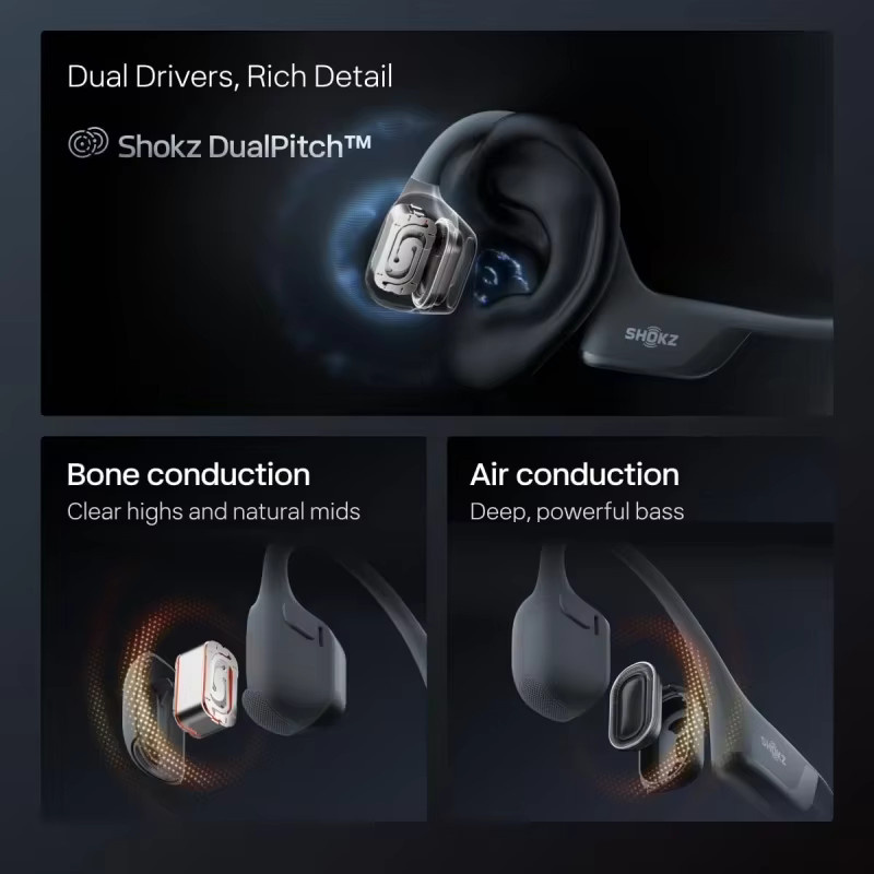 SHOKZ OpenRun Pro 2 S820/S821 Sportkopfhörer Open-Ear-Ohrhörer mit Bluetooth 5.3, geräuschunterdrückendem Mikrofon und IP55 Wasserdichtigkeit in Orange - Bild 6