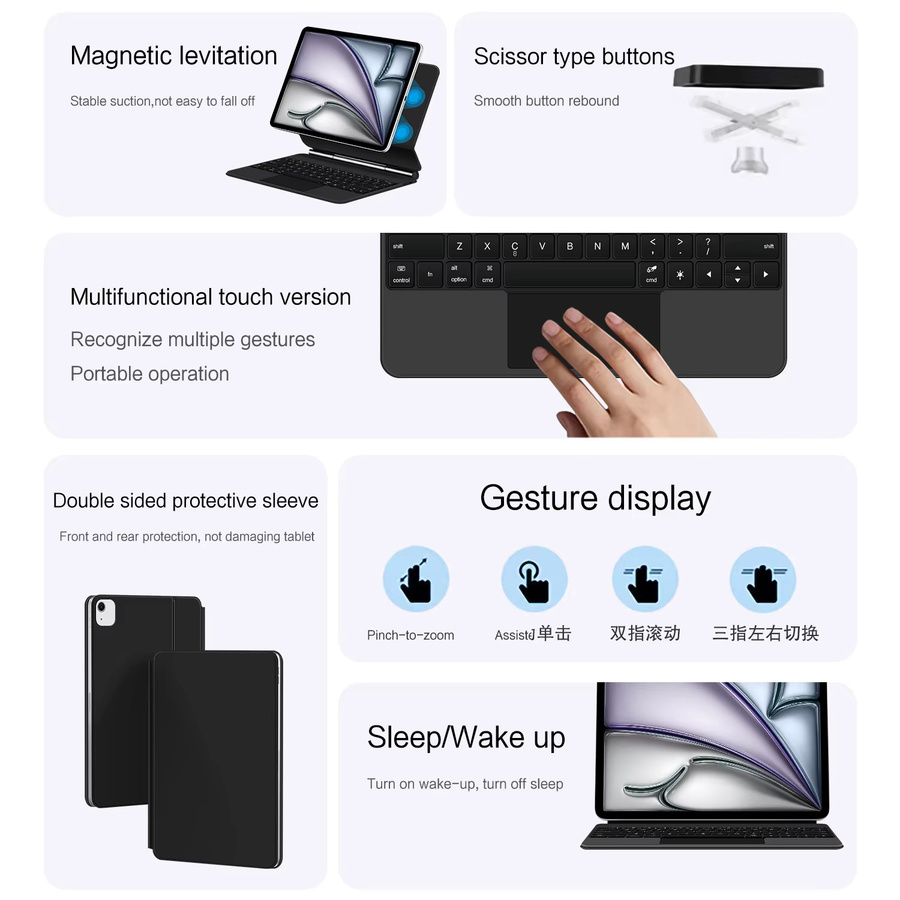 Apple Magic Keyboard Smart Case für iPad Air 13 Zoll in Schwarz mit spanischem QWERTY-Layout - Bild 4