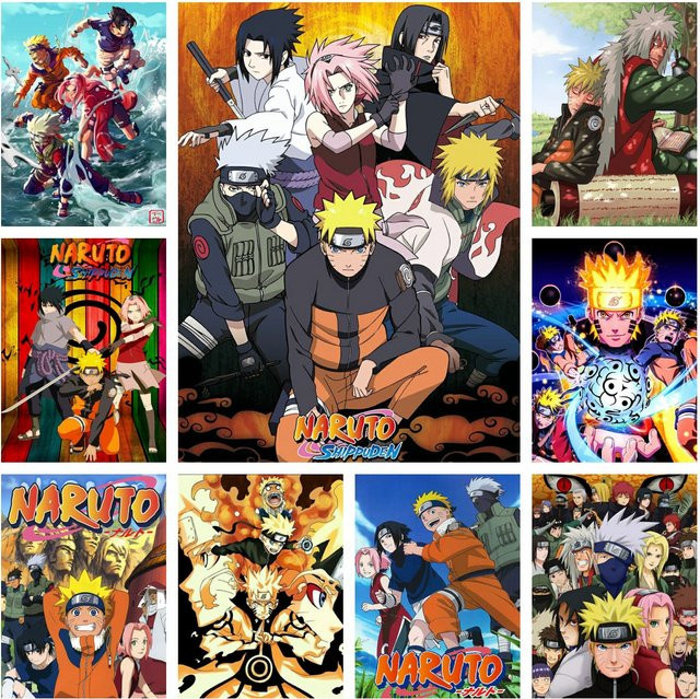 Kayou Naruto Shippuden 5D-Diamantgemälde zum Selbermachen, rahmenloses Mosaik-Set mit runder Stickerei in Multicolour, Durchmesser: 20 cm - Bild 1