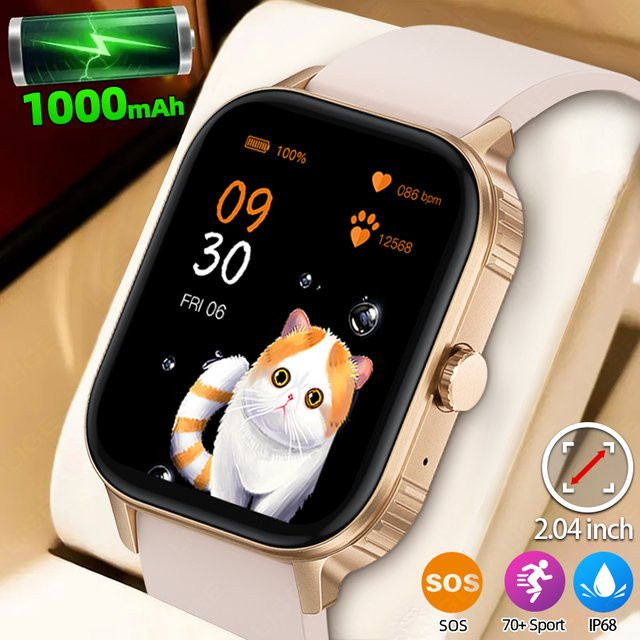 LIGE Smartwatch, Schwarz, Silikon, Unisex, Bluetooth, Wasserdicht - Bild 1