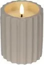 LUMINEO LED Kerze in Beige und Weiß, moderne Stumpenkerze aus Wachs und Beton, Durchmesser: 8,5 cm, Höhe: 11,5 cm - Bild 1