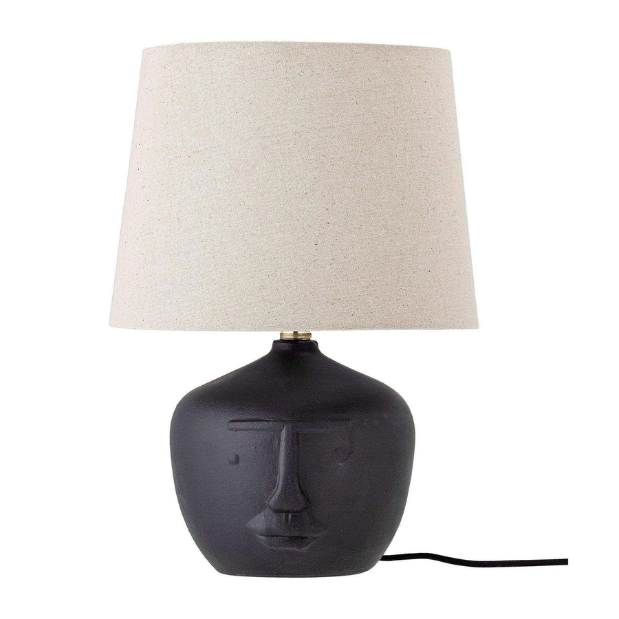 Bloomingville Matheo Tischlampe in Schwarz und Terrakotta mit Leinen-Schirm - Bild 1