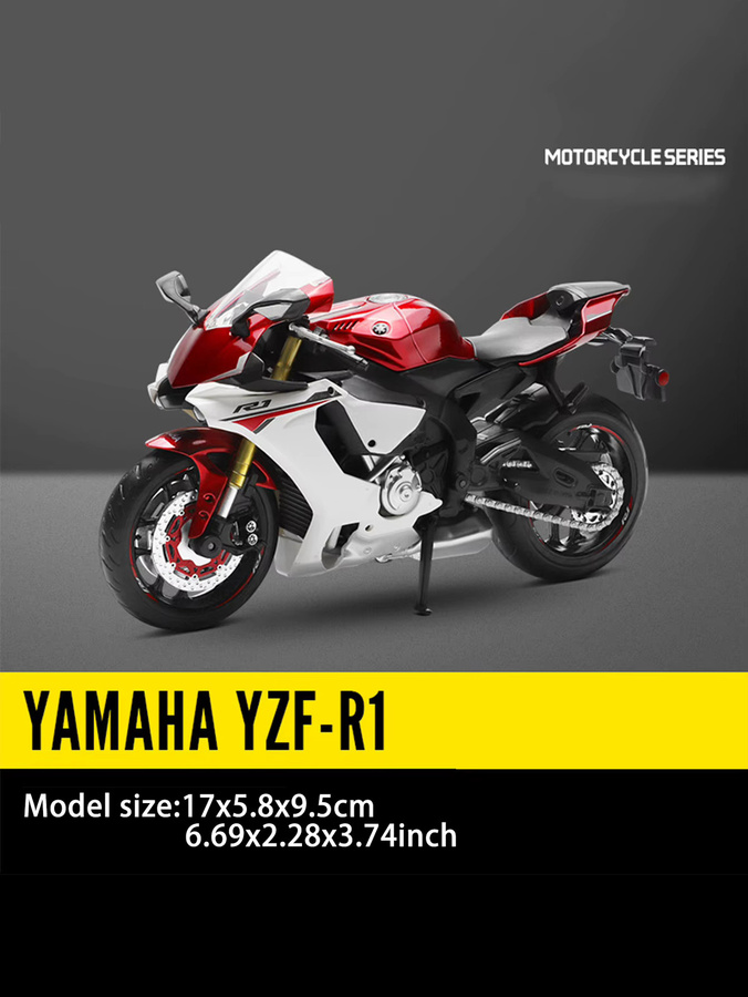 CCA Yamaha YZF-R1 Motorradmodell, 1:12, Metall, Rot - Bild 3