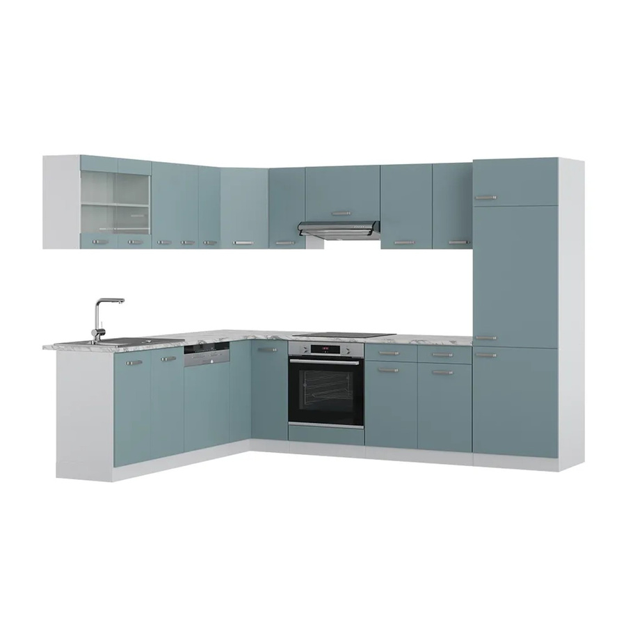 Vicco R-Line Solid Eckküche modern in Blau, Breite: 287 cm, Tiefe: 227 cm - Bild 3