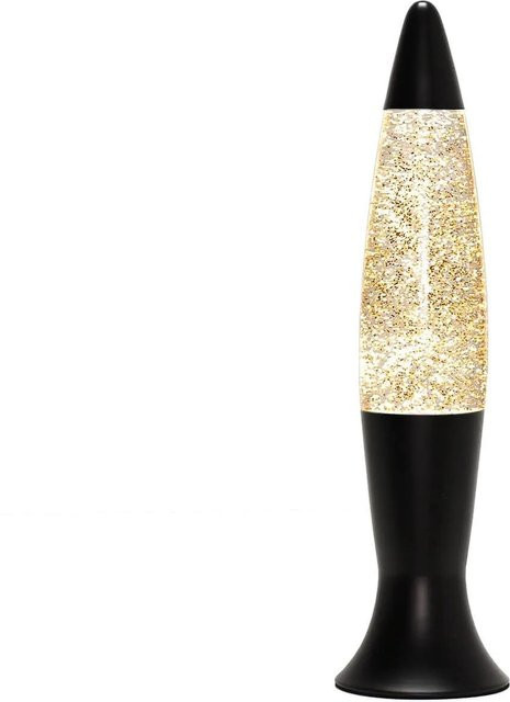 EASYLIGHT Retro Roxy Lavalampe mit Glitter in Schwarz und Gold inklusive Leuchtmittel, Höhe: 40 cm - Bild 1