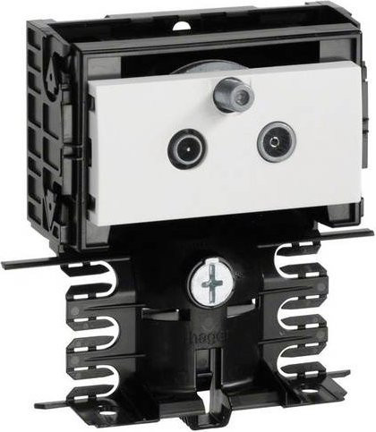 Hager Elektro-Sockelleisten-Zubehör Geräteeinsatz für Antenne/SAT in Weiß - Bild 1