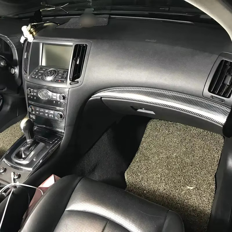3D/5D Carbon Faser Auto Innen Mittelkonsole Aufkleber für Infiniti G37 G37S Coupé in Schwarz - Bild 5