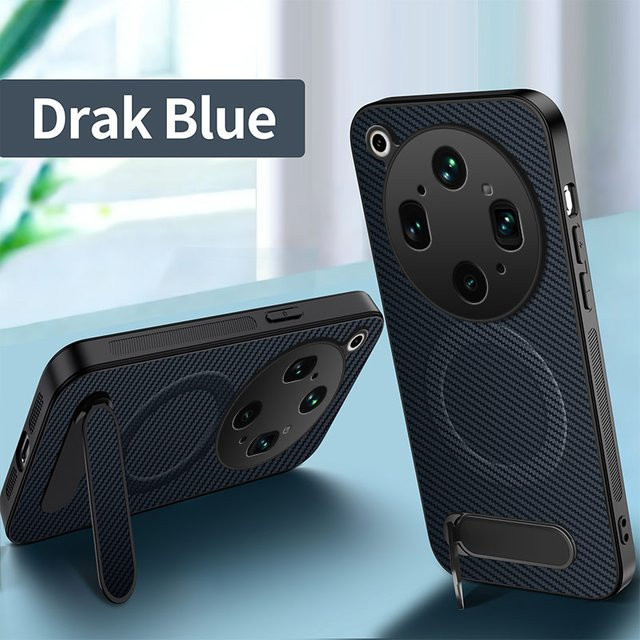 Magnetische Schutzhülle für OPPO Find X9 Ultra in Schwarz mit Carbonfaser- und Leder-Textur sowie Unterstützung für kabelloses Laden - Bild 1