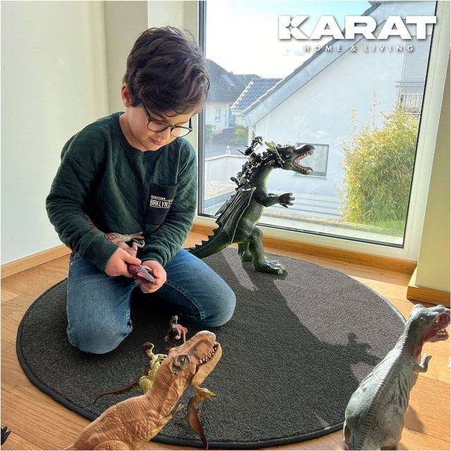 Karat homeliving Kinderspielteppich Crocodile Rund Anthrazit - Bild 1