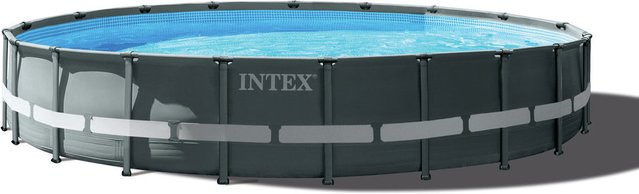 Intex Frame Swimming Pool Set Ultra Rondo XTR in Anthrazit mit Sandfilteranlage, Durchmesser: 610 cm, Höhe: 122 cm - Bild 1