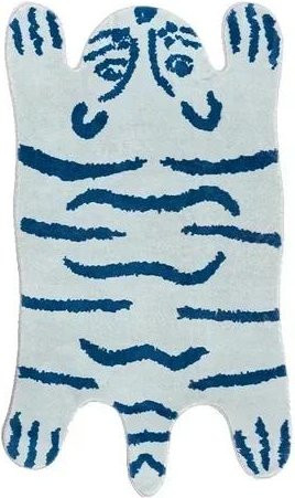 Lodestar Plüsch-Teppich mit Leopardenmuster in Blau, rutschfest und waschbar, B/T: 90 x 60 cm - Bild 1