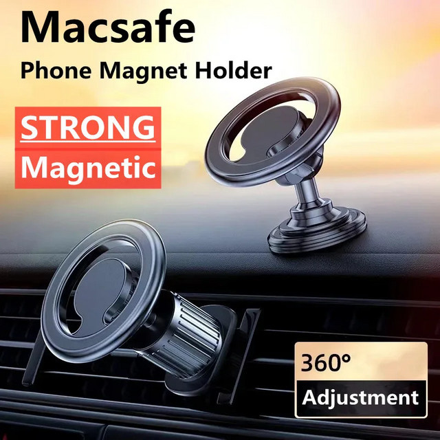 VIKEFON Magnetischer Autotelefonhalter mit MagSafe-Unterstützung für iPhone, Schwarz, Befestigung am Lüftungsschlitz - Bild 1