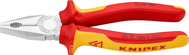 Knipex Kombizange aus Stahl in Rot, VDE-geprüft und isoliert mit Mehrkomponenten-Hüllen - Bild 1