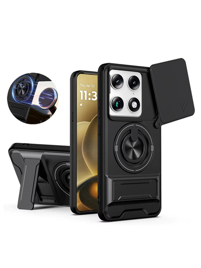 Robuste Schutzhülle mit Schiebeobjektivabdeckung für Motorola Moto G77 G67 G17 Power G86 G56 G85 Edge 70 Ultra Fusion+ 60 50 Neo in Schwarz und Silber - Bild 7