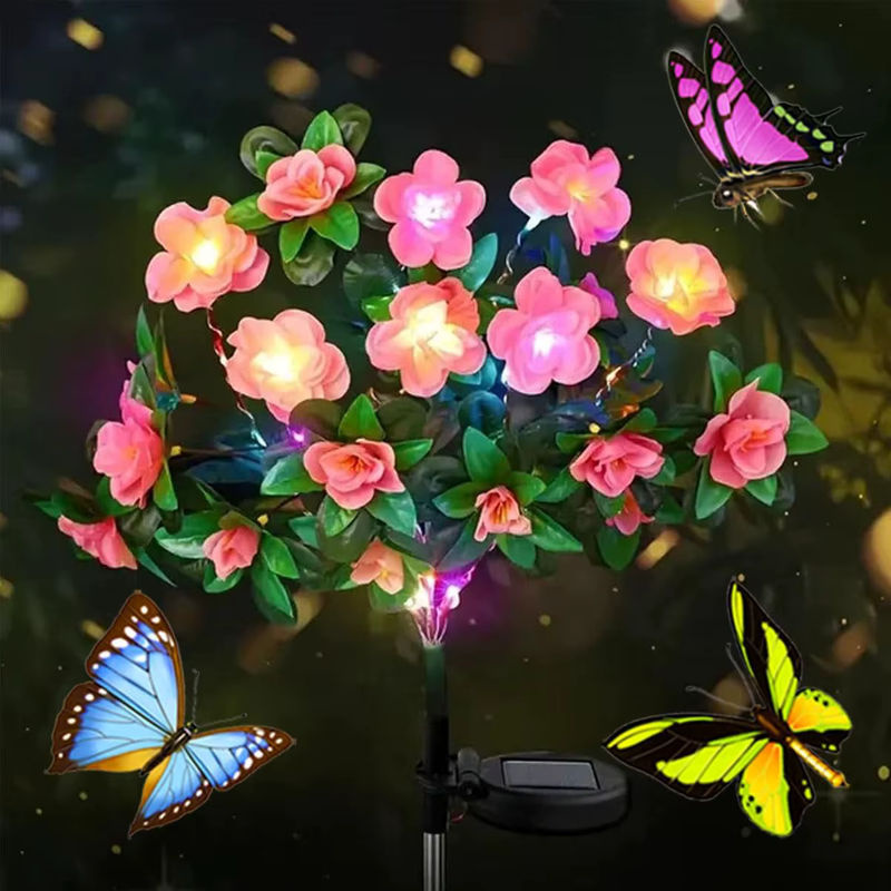 Solar LED Gartenlampe in Mehrfarbig für Dekoration von Garten und Landschaft mit Erdspieß und Dämmerungssensor - Bild 2