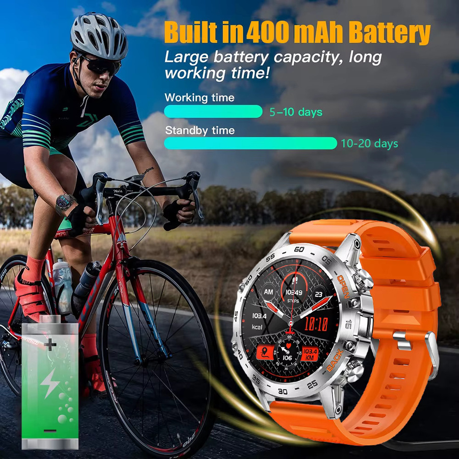 MEVADEN Smartwatch, 1,39 Zoll, Schwarz, Silikon, Herren, wasserresistent - Bild 5