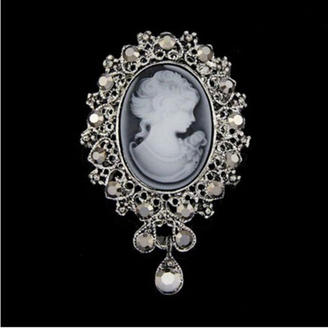 Lucky Star Jewelry Brosche, Messing, Kristall, Schwarz, Damen - Bild 1