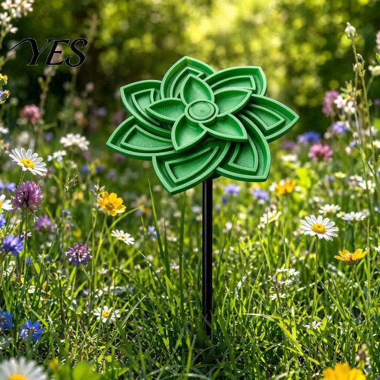 Soft Haven Bienenfutterspender in Blumenform als Gartenspieß und Trinkbrunnen für Outdoor-Dekoration, grün - Bild 1