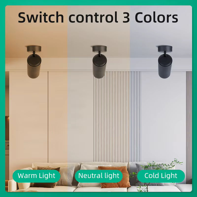 CANMEIJIA LED Aufputz Downlight in Weiß mit dreifarbiger Innenbeleuchtung für Wohnzimmer, Schlafzimmer und Küche - Bild 5