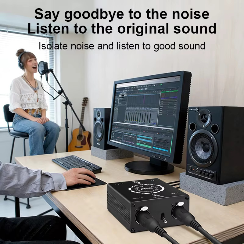 TITAK XLR Audio Isolator zur Geräuschunterdrückung für Mixer und Mikrofone in Schwarz - Bild 4