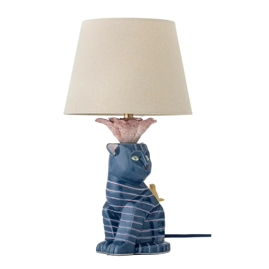 Bloomingville Tischlampe Eri aus Steingut in Blau und Beige, Höhe: 40 cm - Bild 1
