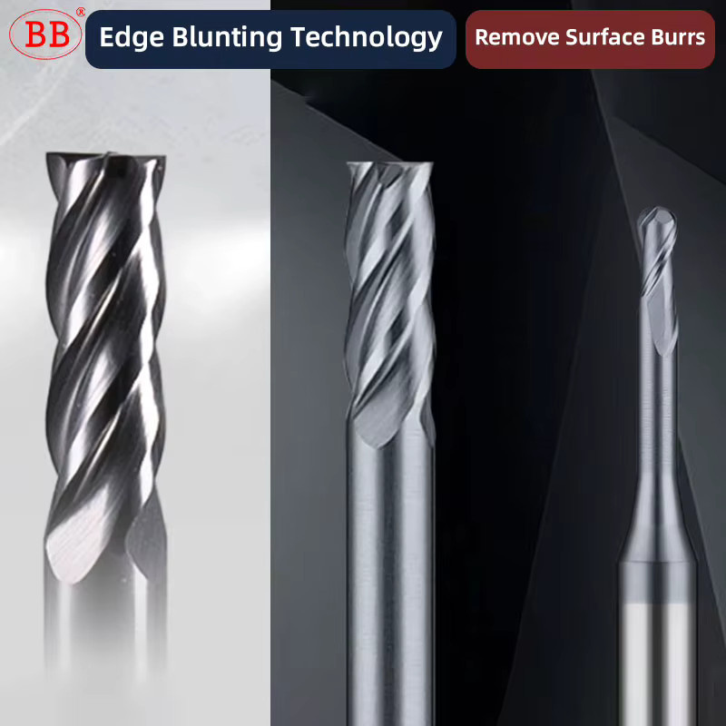 BB Mikro-Schaftfräser Mini Flach-Kugelkopffräser 2F für CNC Präzisionsbearbeitung in Stahl und Metall, Farbe: Silber - Bild 5