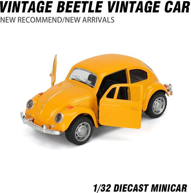 Linyi toy car Automodell Käfer Vintage, 1:32, Metall, Gelb, ab 14 Jahre - Bild 1