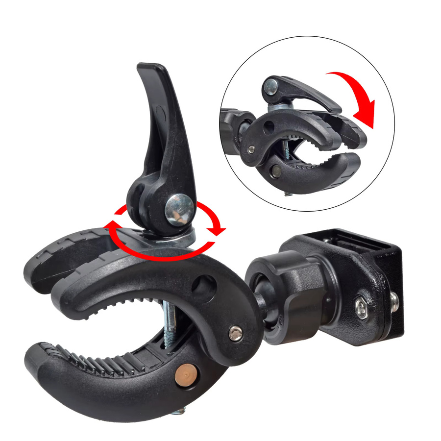 YNIBST Verstellbare Motorrad-Walkie-Talkie-Halterung für Fahrradlenker in Schwarz - Bild 2
