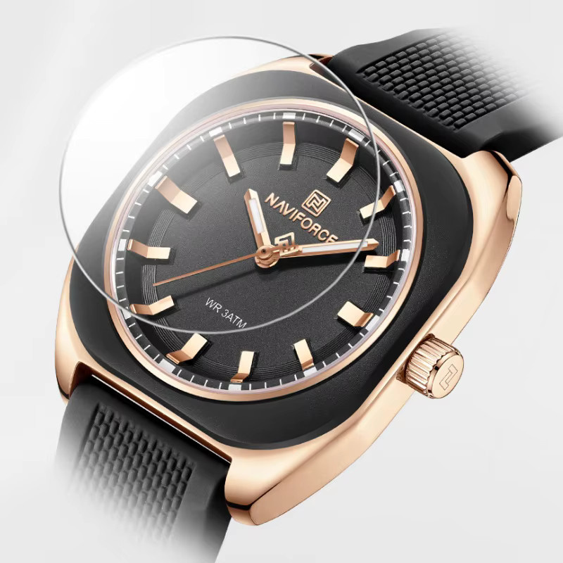 NAVIFORCE Armbanduhr, Quarz, Silikon, Schwarz, Damen - Bild 3