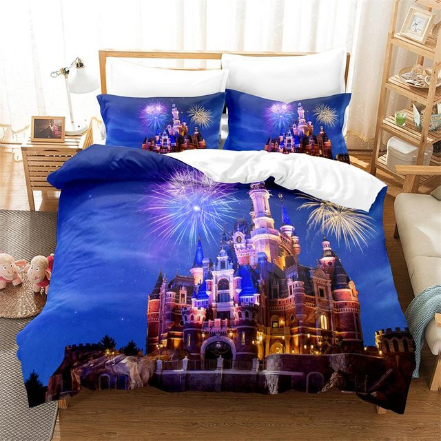 3-teiliges Bettwäsche-Set Binchi Fitness mit Feuerwerk-Motiv in Blau, Material Mikrofaser Polyester, B/H: 155 x 215 cm - Bild 1
