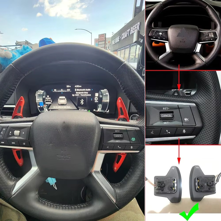 Cherk Shifter Paddle Verlängerung aus Aluminium für Mitsubishi Outlander 2022-24 PHEV in Silber oder Rot - Bild 3