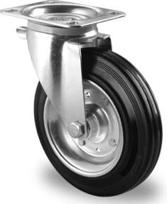 CASCOO Lenkrolle Serie SBS4 mit Rollenlager aus Stahl, verzinkt, Durchmesser: 200 mm - Bild 1