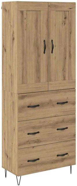 vidaXL Highboard Artisan-Eiche in Braun aus Holzwerkstoff, B/T/H: 69,5 x 34 x 180 cm - Bild 1