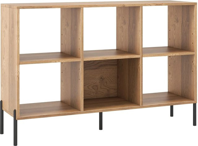 Costway Bücherregal mit 6 Fächern in Braun, modernes Standregal für Wohnzimmer und Home Office, B/T/H: 120 x 35 x 79,5 cm - Bild 1