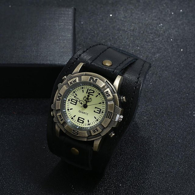 Dangerous Armbanduhr, Quarz, Leder, Schwarz, Herren - Bild 1