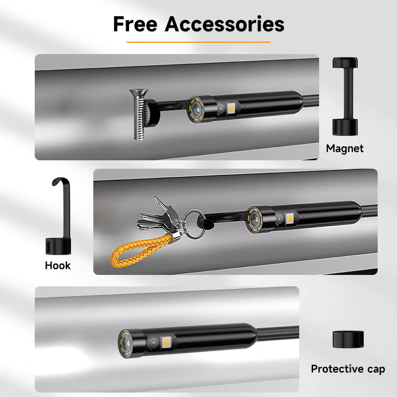 BUMBORN Industrie Endoskop Kamera mit 4,3 Zoll Display, 1080P HD, wasserdichtes starres Kabel (2-50m), Split-Design in Schwarz - Bild 6