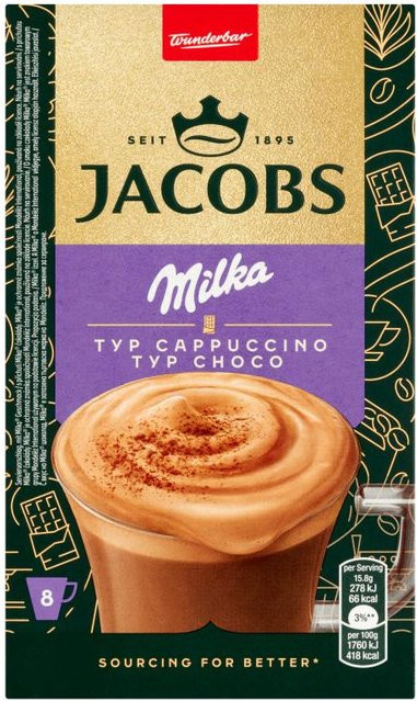 Jacobs Kaffee-Kakao-Drink Schokoladengeschmack, Getränkepulver, 8 x 15,8 g - Bild 1