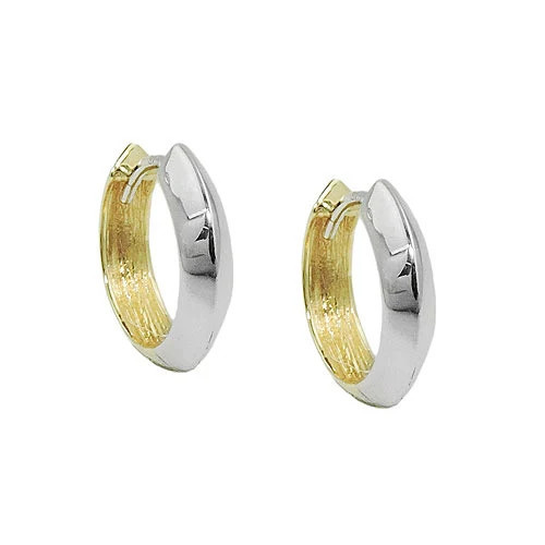 SIGO Creolen Gelbgold, Weißgold bicolor, 375 Gold - Bild 1