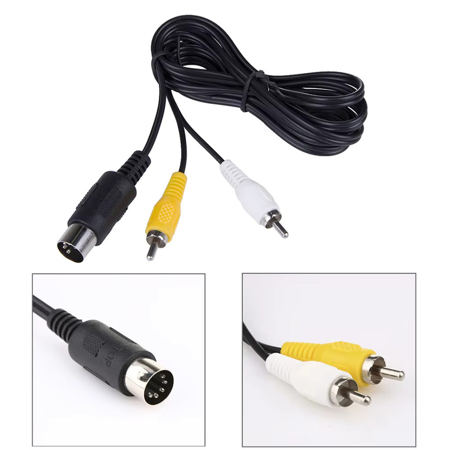 OULLX RCA AV-Kabel für SEGA Mega Drive 1 Konsole Audio-Video-Stereo-Verlängerungskabel für Retro-Spielkonsolen - Bild 2