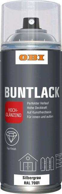 OBI Buntlack Spray Silber hochglänzend 400 ml - Bild 1