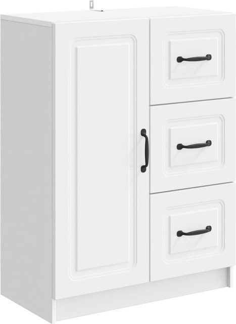 vidaXL Sideboard mit Schubladen in Weiß, modernes Design aus Holzwerkstoff, B/T/H: 66 x 34,5 x 87 cm - Bild 1