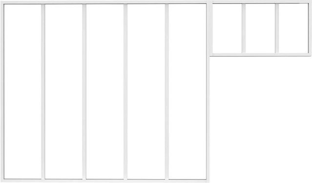 Vente-unique Glaswand Bayview Weiß aus Aluminium und Glas B/T/H: 150 x 73 x 4,2 cm - Bild 1