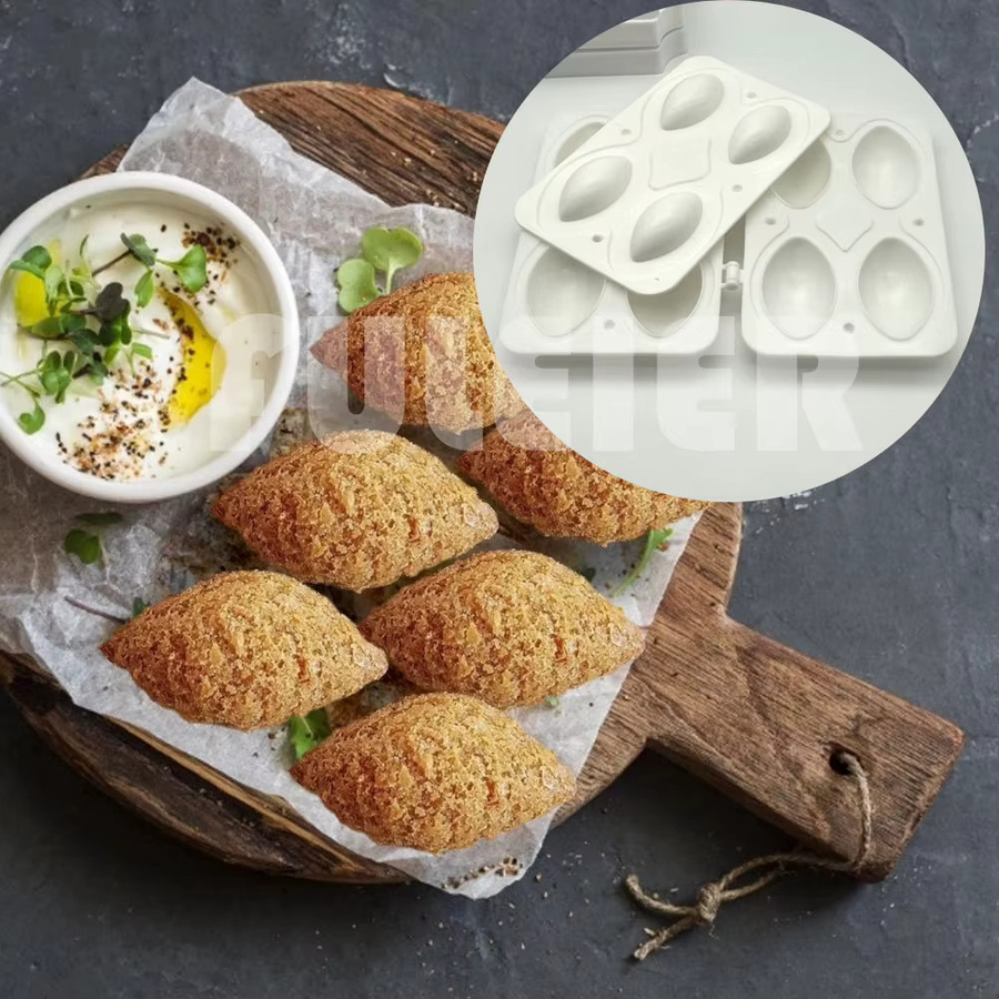 Manueller 4-Loch Fleischbällchen-Maker in Weiß zur Herstellung von Fleischbällchen und Kibbeh aus Kunststoff - Bild 2