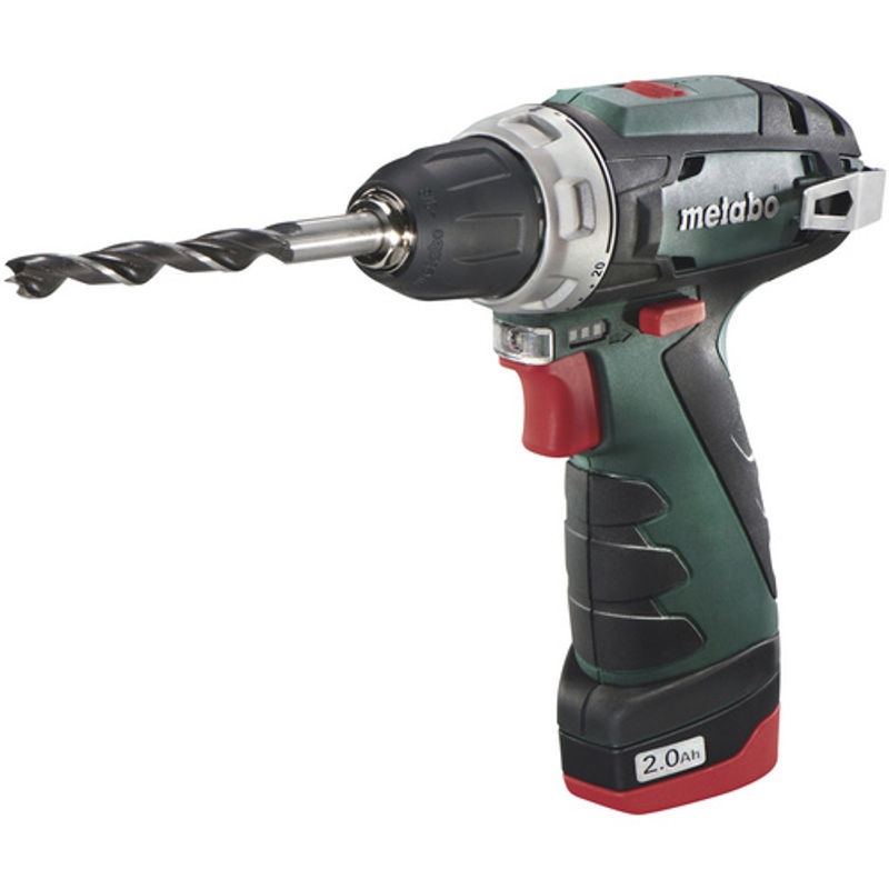 Metabo Akku-Bohrschrauber PowerMaxx BS Basic 12V mit 2 Akkus und Ladegerät in Grün, Schwarz, Grau und Rot - Bild 5